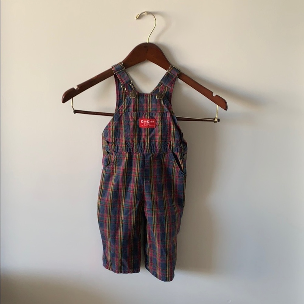Vintage Plaid OshKosh Overalls 9-12M
